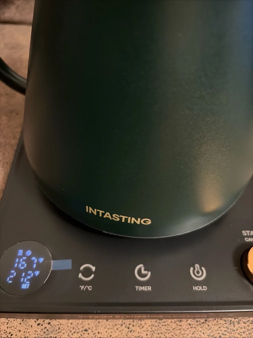 INTASTING Gooseneck Electric Kettle ±1°F Temp Ctrl 0.9L Hunter Green